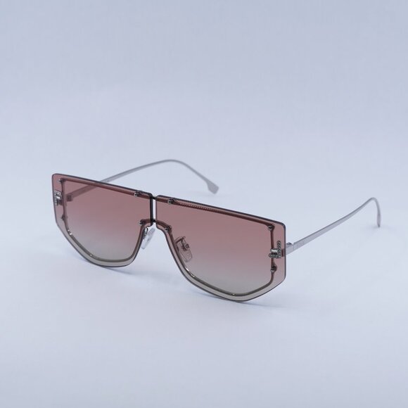 🕶️ New Fendi FE40096U 16T Sunglasses - Palladium Frame, Bordeaux Lenses - Picture 1 of 12